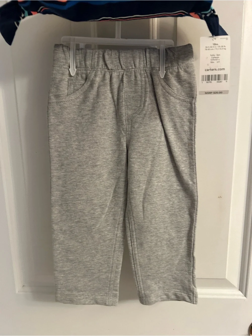 NWT-Boys Carter's Navy Striped Polo-Style One-Piece Bodysuit with Gray Pants